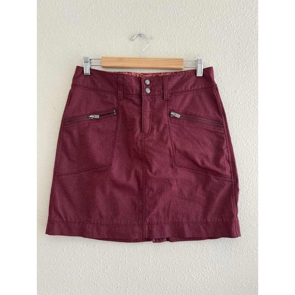 Athleta Womens Passage Cargo Skirt Size 6 Burgundy Athleisure Casual Sporty